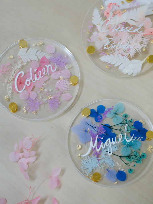 Preserved Floral Acrylic Coaster X FLOWER LAB