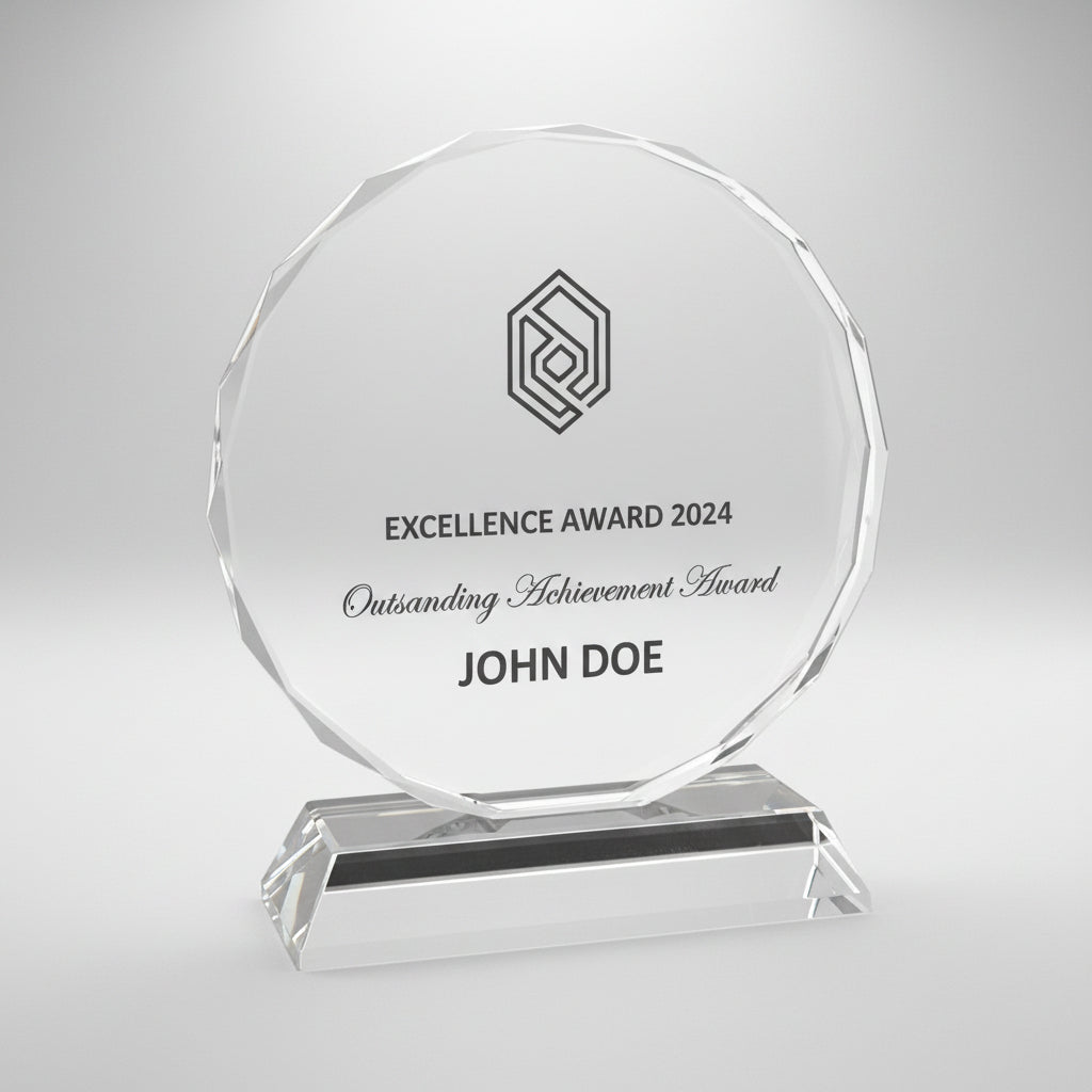 Trophy Tailor Singapore Crystal Plaque 9031 Award Recognition