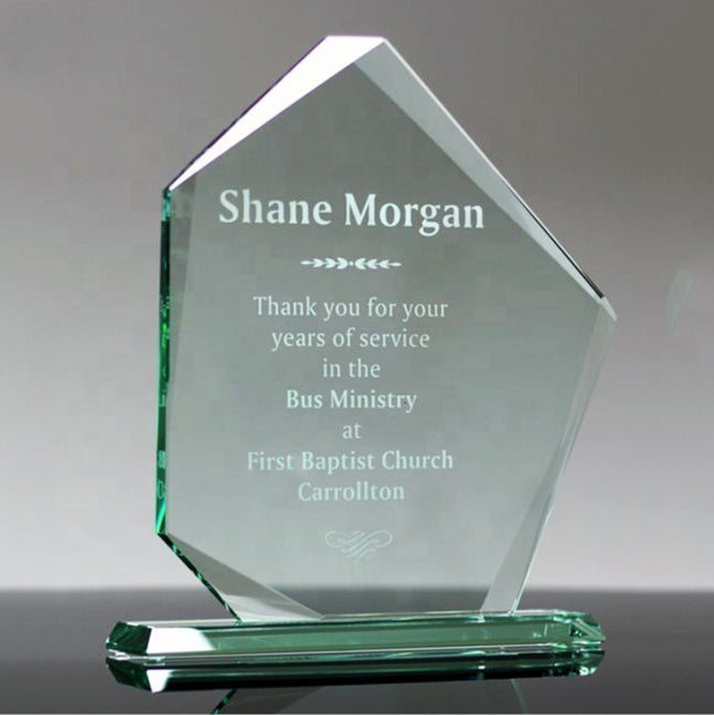 Eco Elegance Green-Edge Crystal Award - 9390