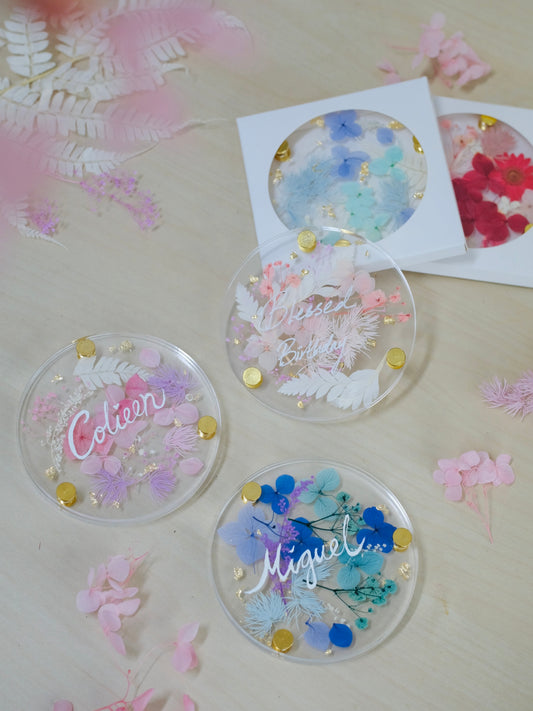 Preserved Floral Acrylic Coaster X FLOWER LAB