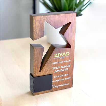 Premium Natural Wood Trophy