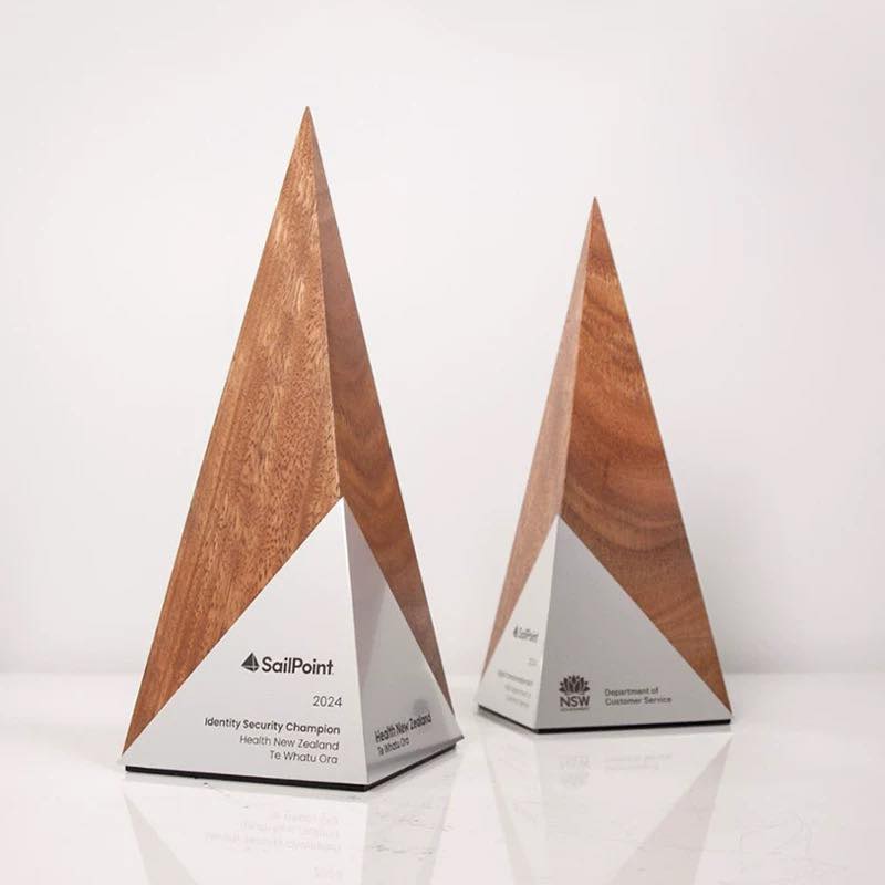 Sustainable Solid Wood Trophy Triangle