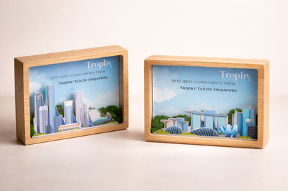 Singapore Cityscape Wood Frame - 7440