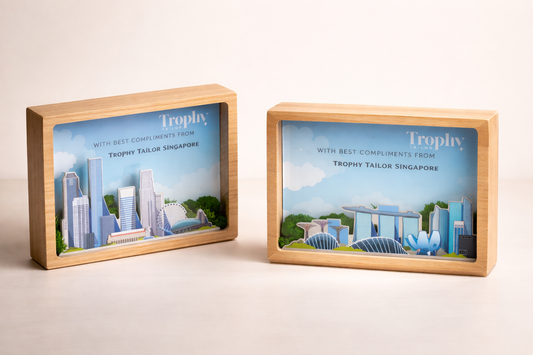 Singapore Cityscape Wood Frame - 7440