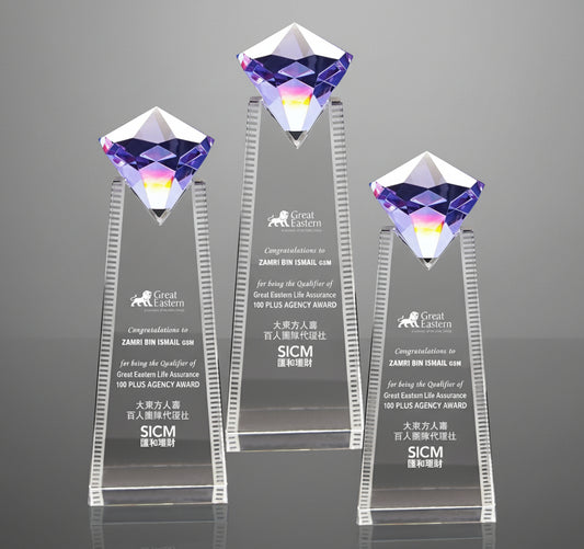 Trophy Tailor Singapore Crystal Awards diamond
