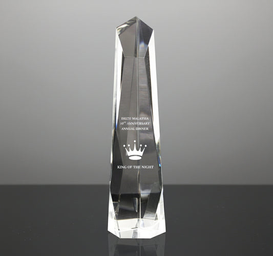 Trophy Tailor Singapore Crystal Awards 2D engraving