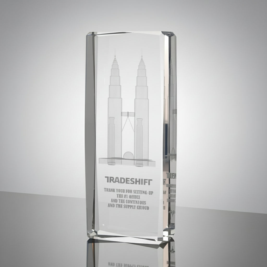 Trophy Tailor Singapore Crystal Awards 2D Laser Engraving 