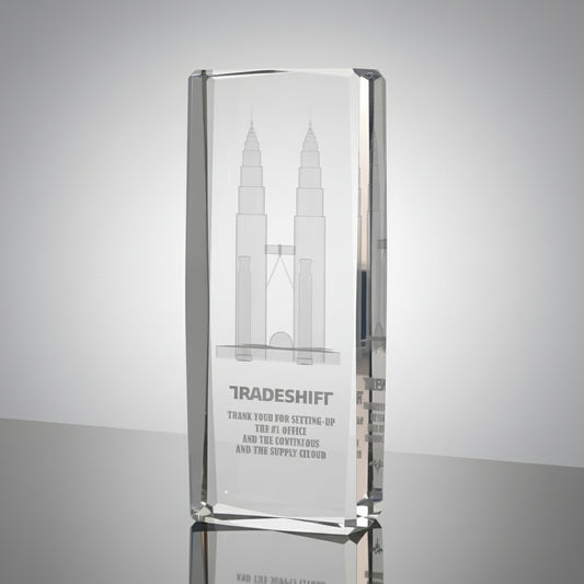 Trophy Tailor Singapore Crystal Awards 2D Laser Engraving 